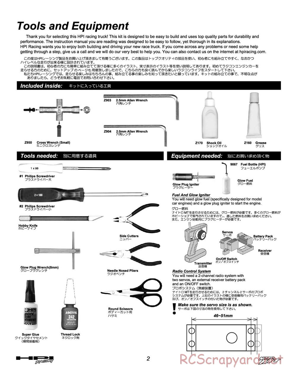 HPI - Nitro MT - Manual - Page 2