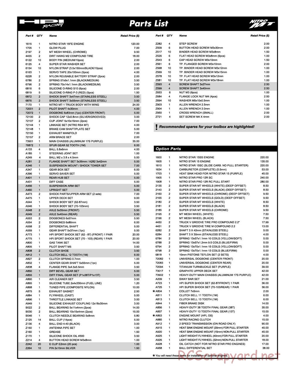 HPI - Nitro MT - Manual - Page 30
