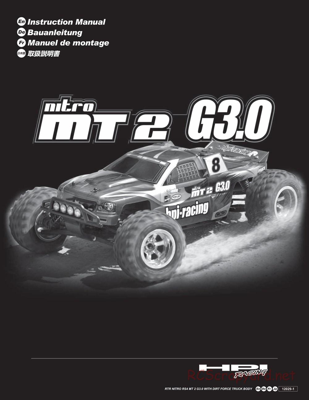 HPI - Nitro MT2 G3.0 - Manual - Page 1