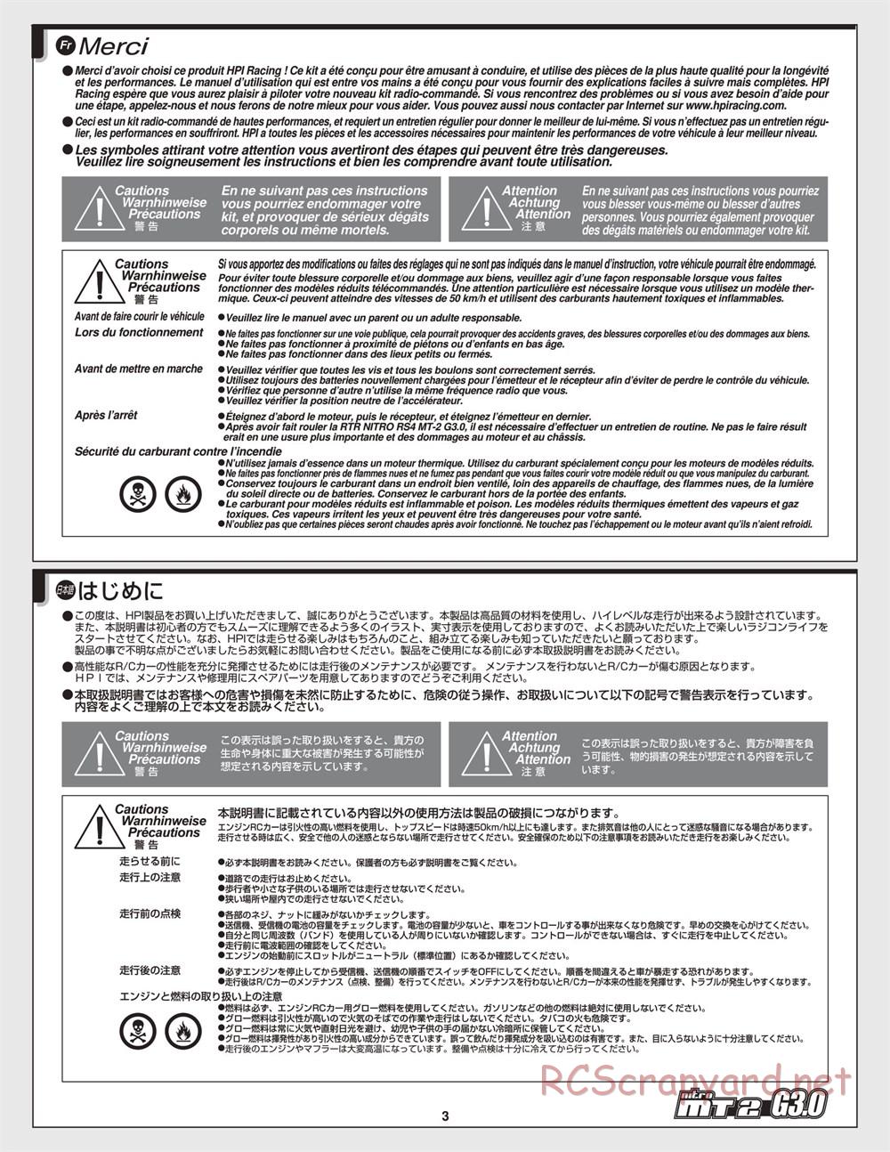 HPI - Nitro MT2 G3.0 - Manual - Page 3