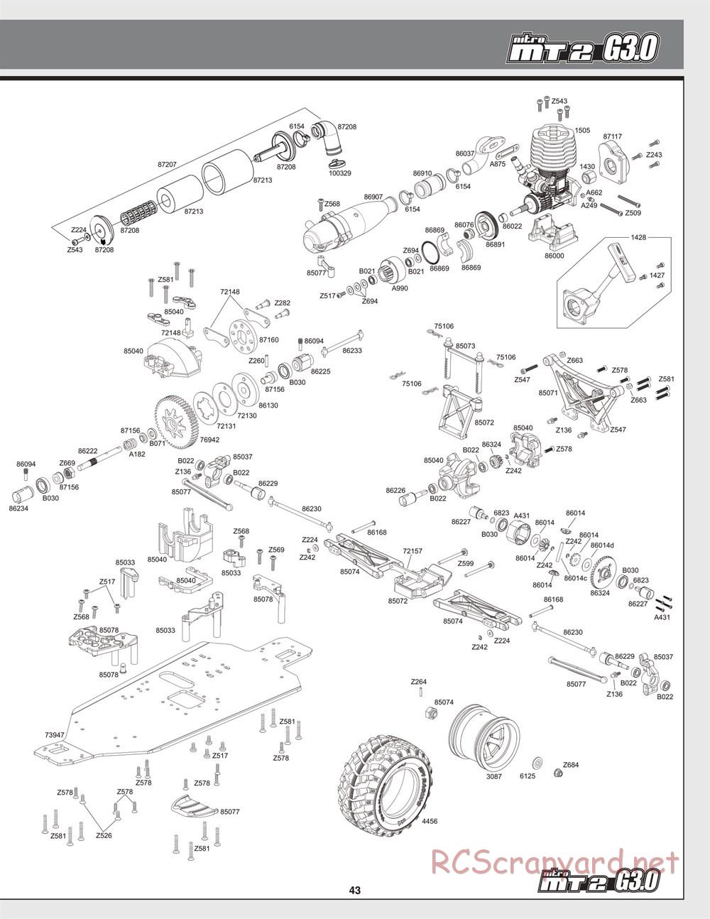 HPI - Nitro MT2 G3.0 - Exploded View - Page 43