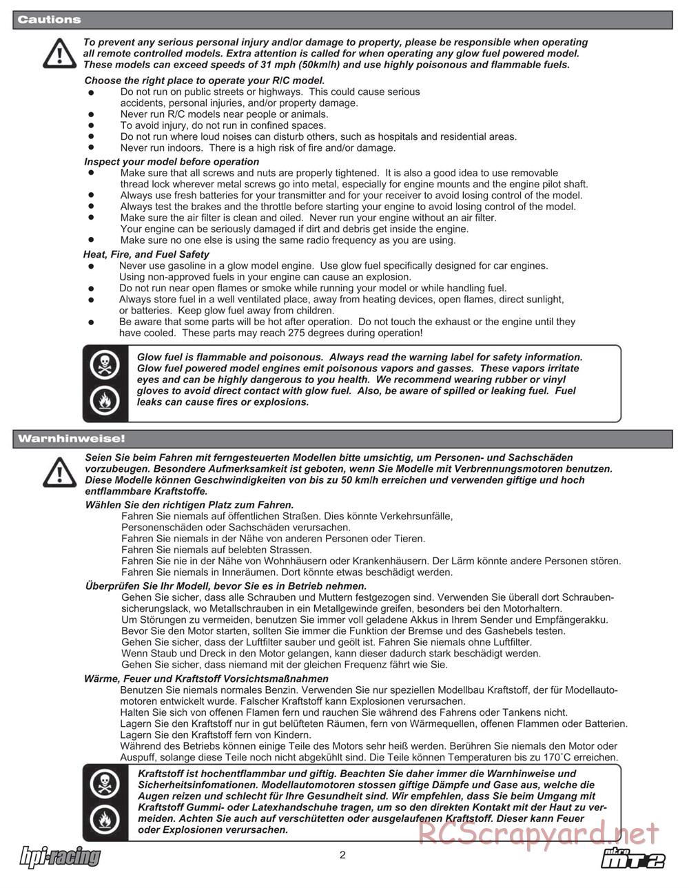 HPI - Nitro MT2 - Manual - Page 2