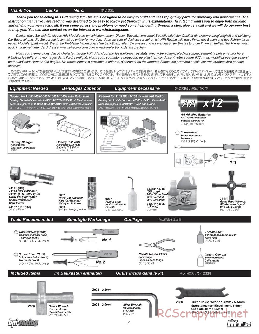 HPI - Nitro MT2 - Manual - Page 4