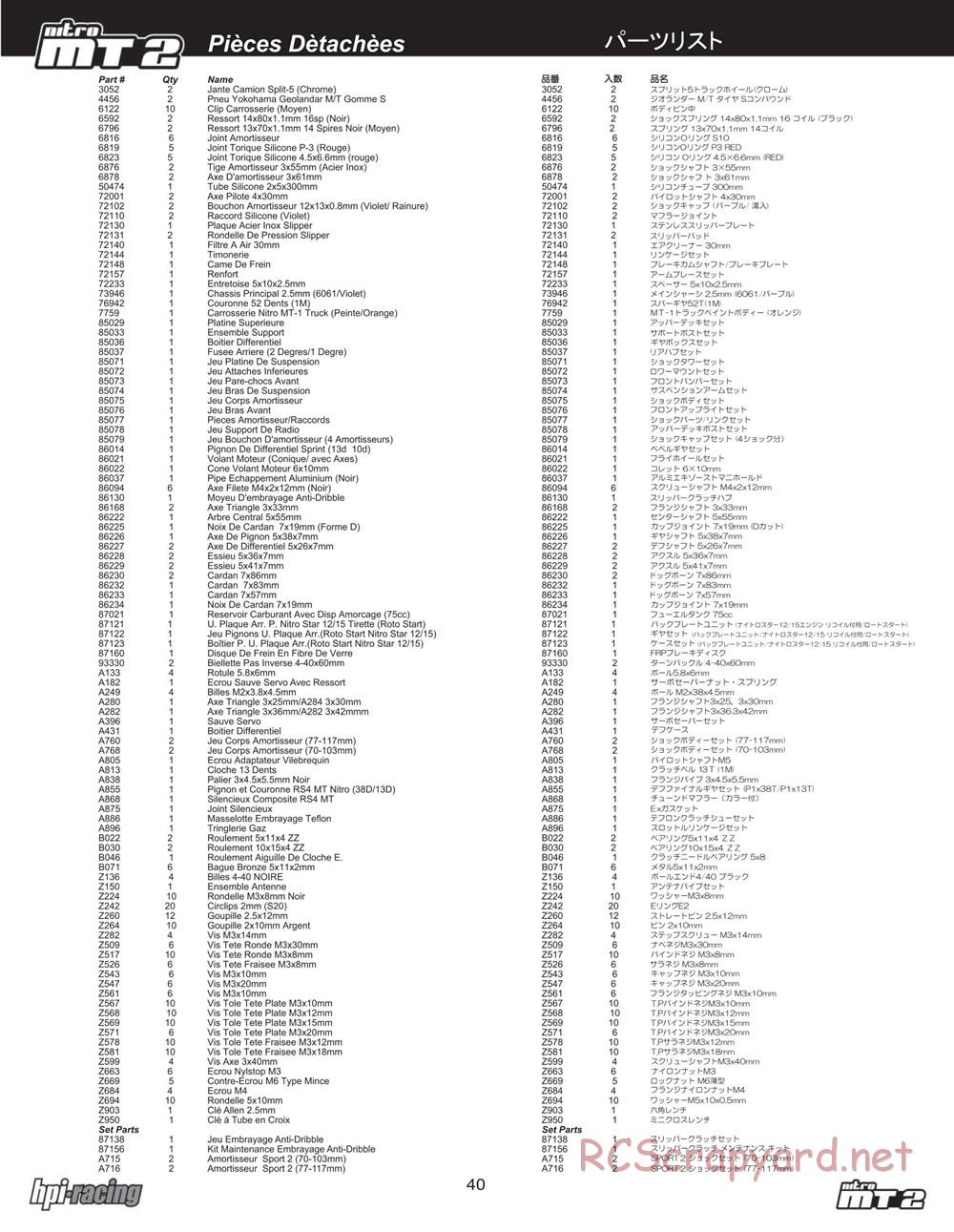 HPI - Nitro MT2 - Manual - Page 40