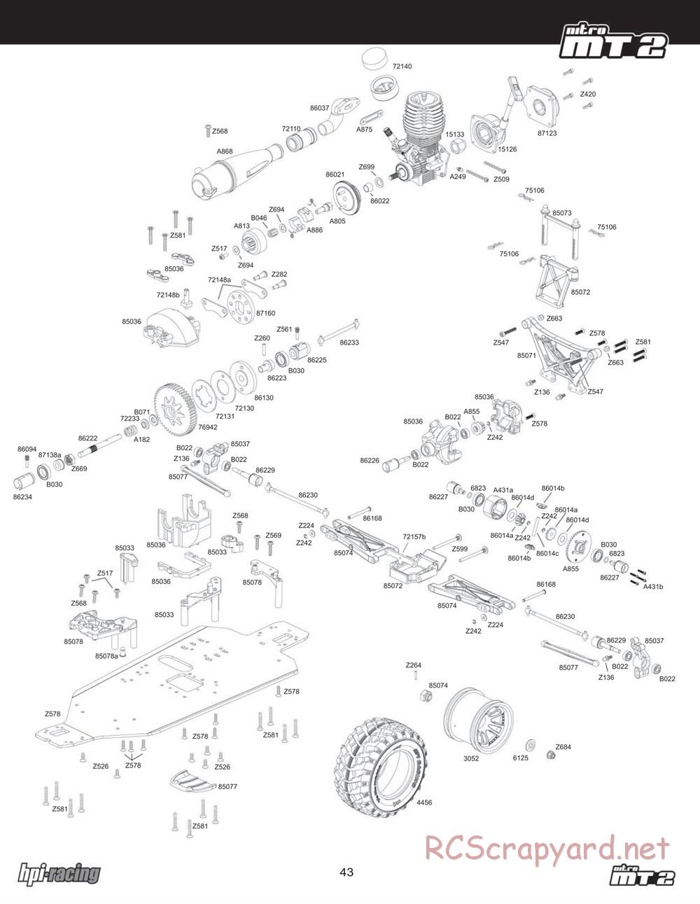 HPI - Nitro MT2 - Exploded View - Page 43