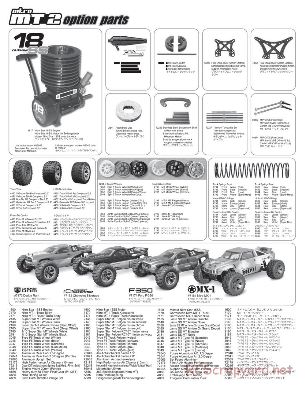 HPI - Nitro MT2 - Exploded View - Page 44