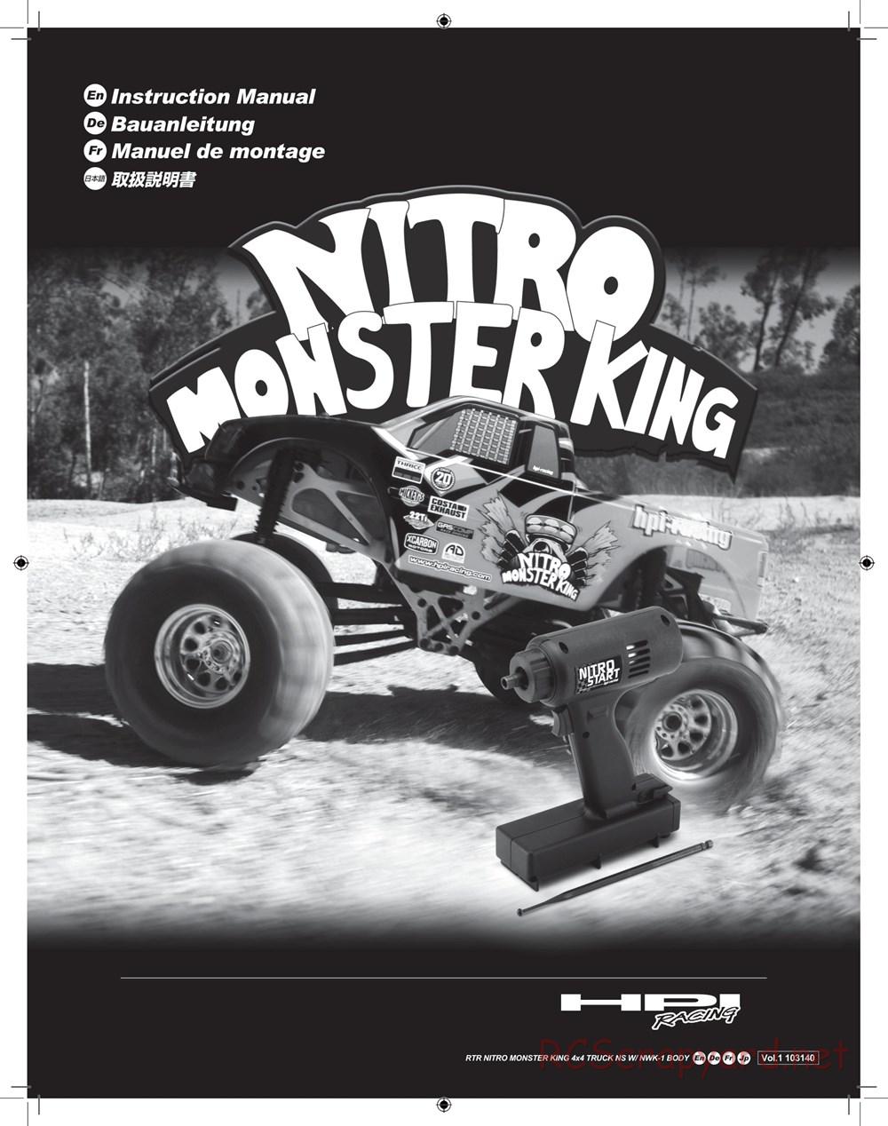 HPI - Nitro Monster King - Manual - Page 1