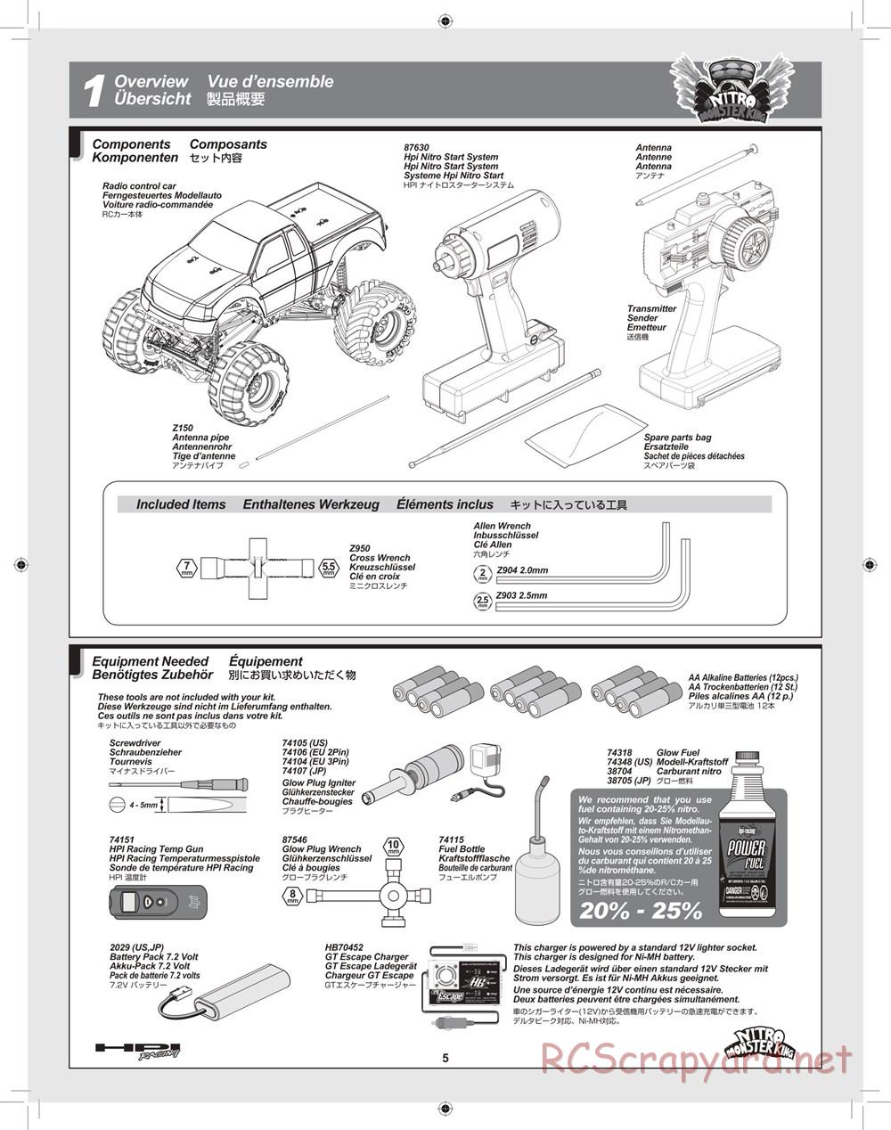 HPI - Nitro Monster King - Manual - Page 5