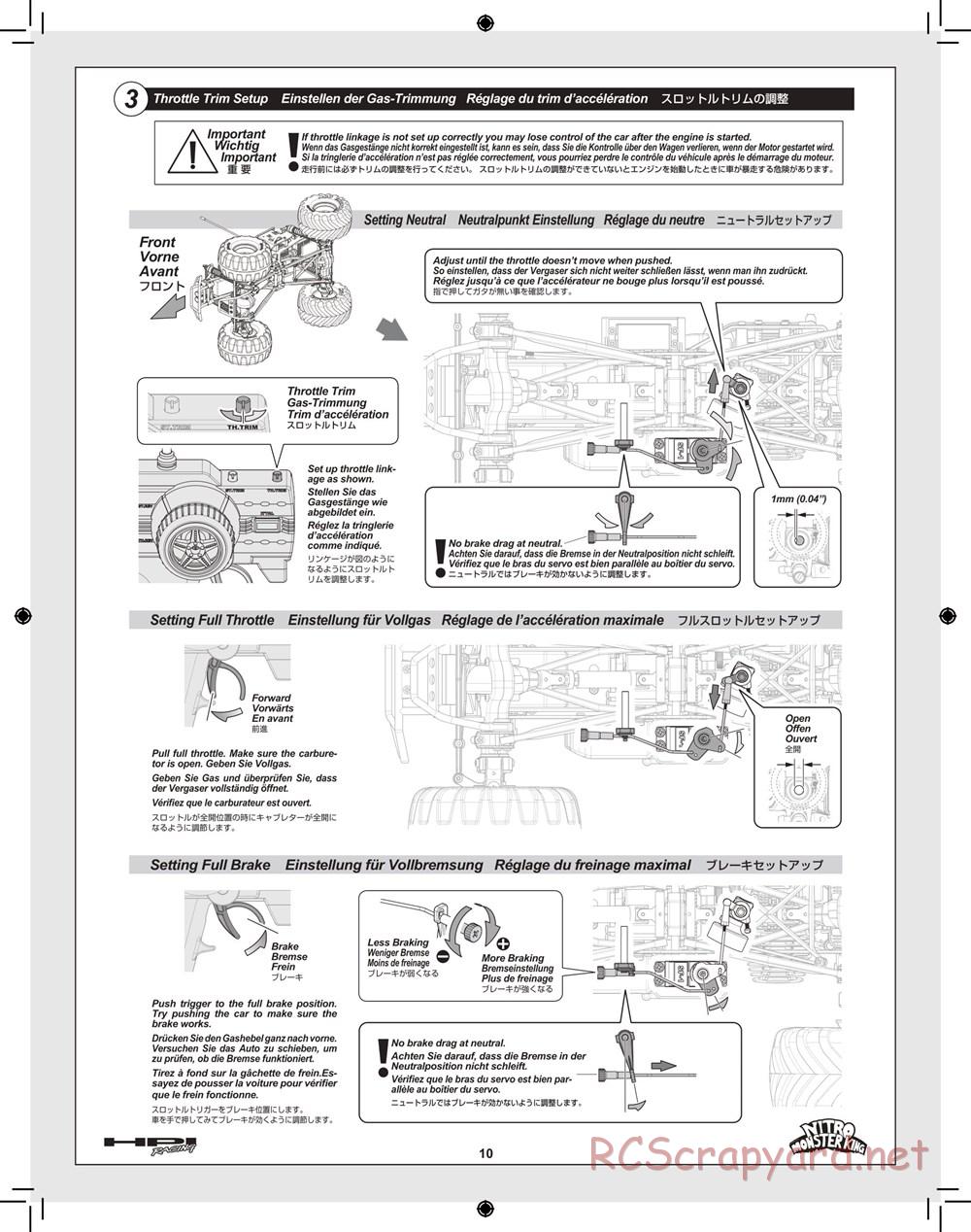 HPI - Nitro Monster King - Manual - Page 10