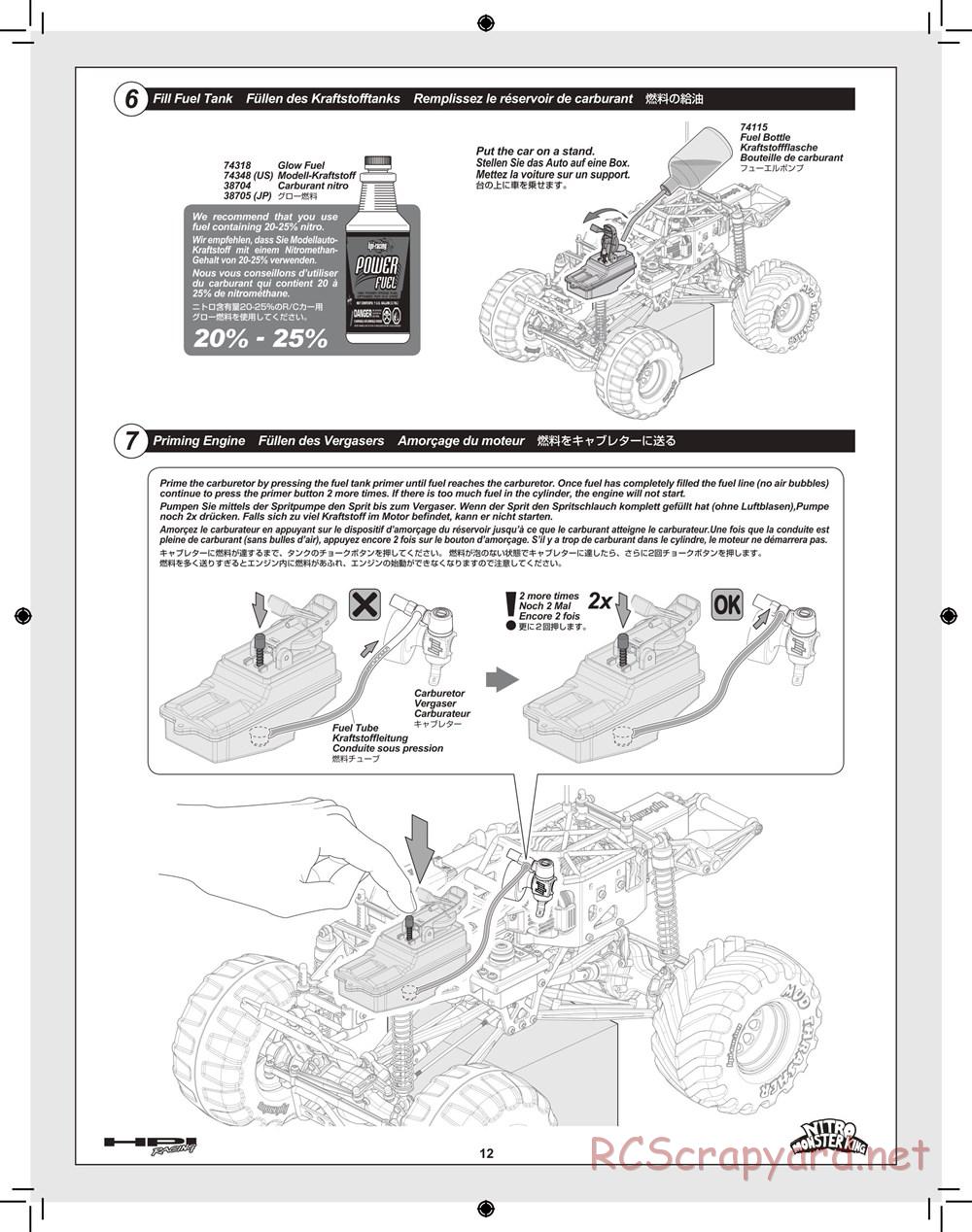 HPI - Nitro Monster King - Manual - Page 12