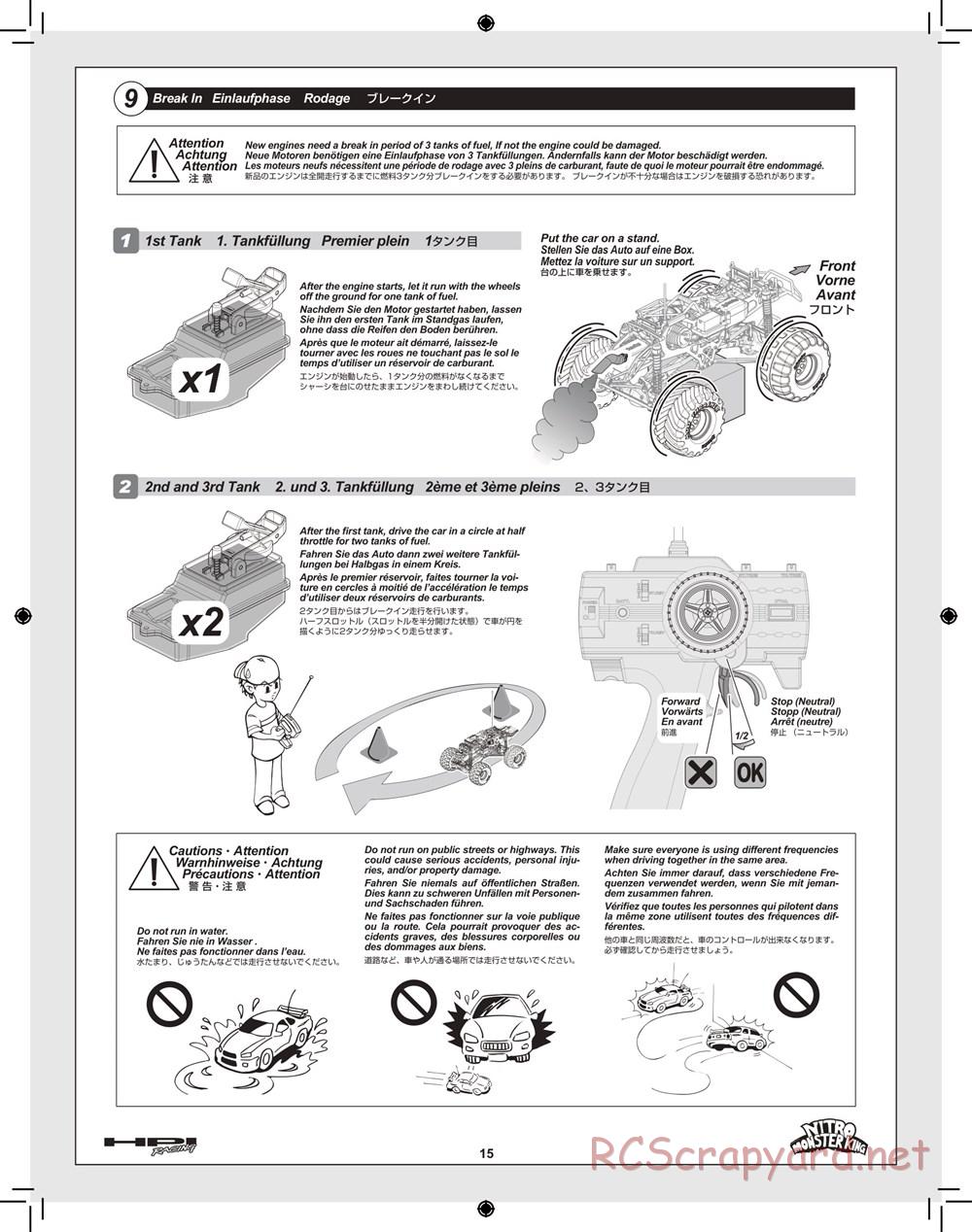 HPI - Nitro Monster King - Manual - Page 15