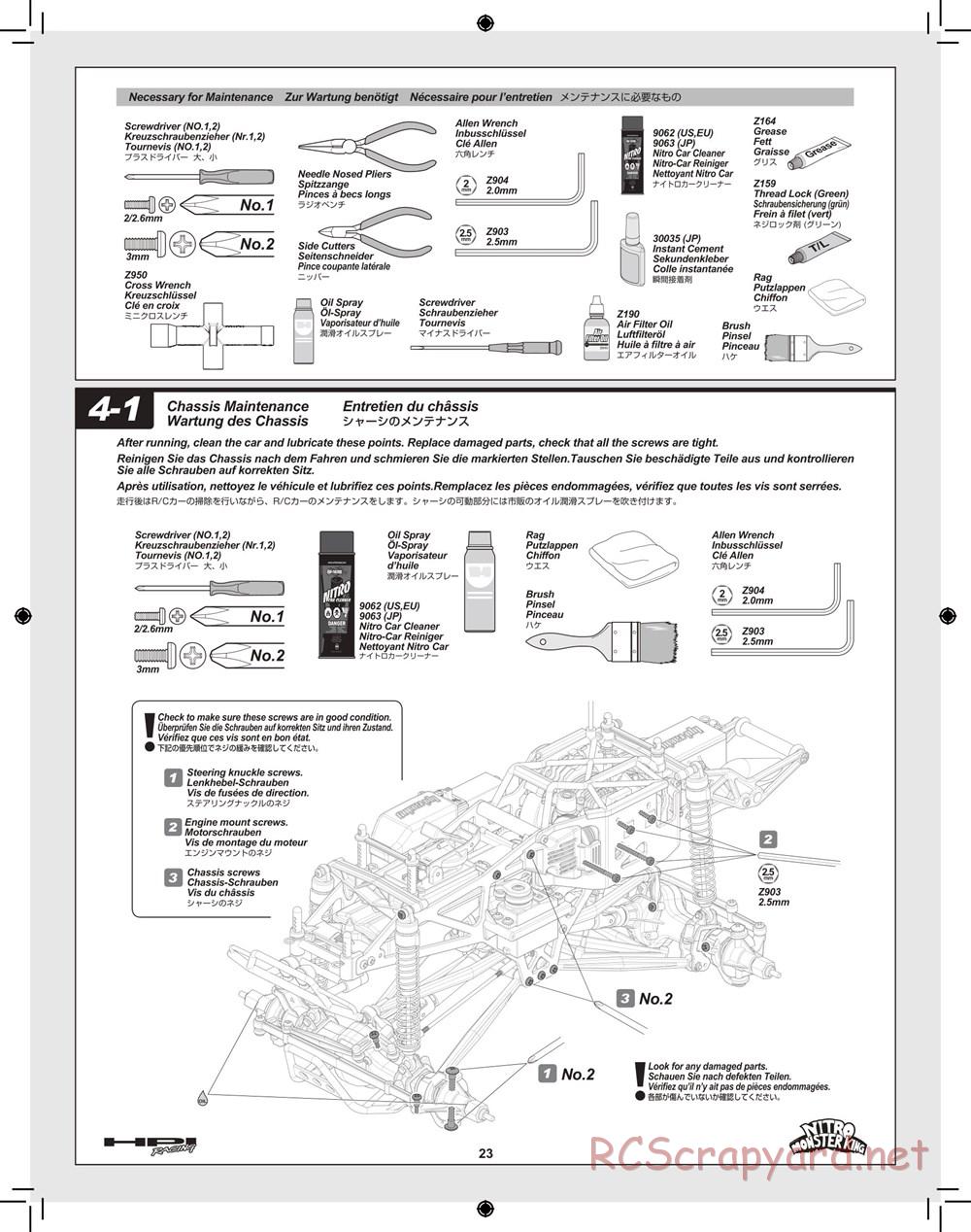 HPI - Nitro Monster King - Manual - Page 23