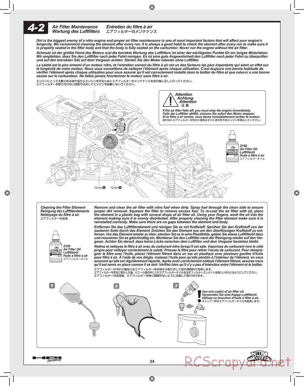 HPI - Nitro Monster King - Manual - Page 24