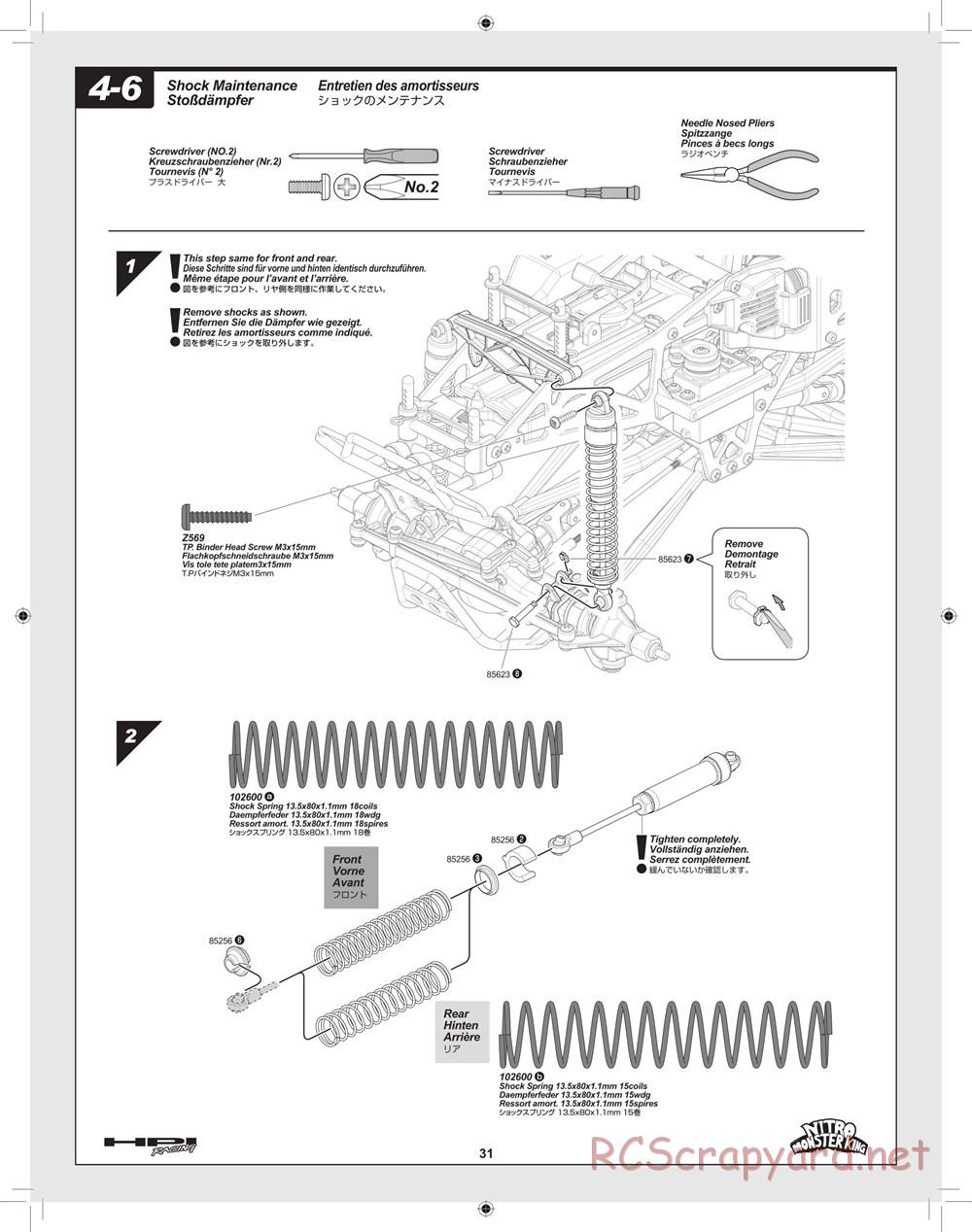 HPI - Nitro Monster King - Manual - Page 31