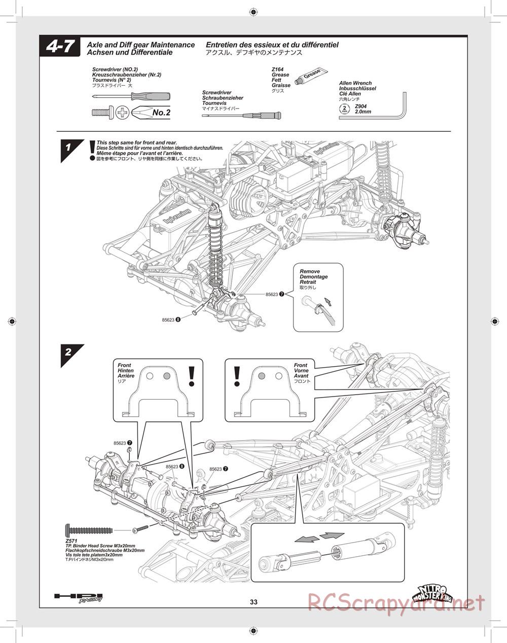 HPI - Nitro Monster King - Manual - Page 33