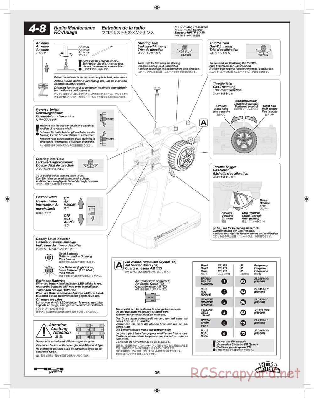 HPI - Nitro Monster King - Manual - Page 36