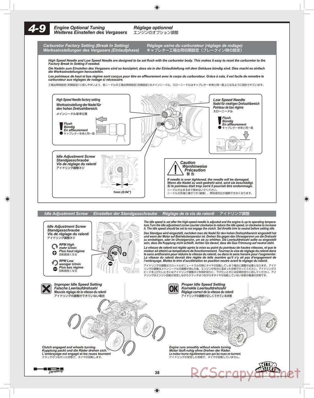 HPI - Nitro Monster King - Manual - Page 38