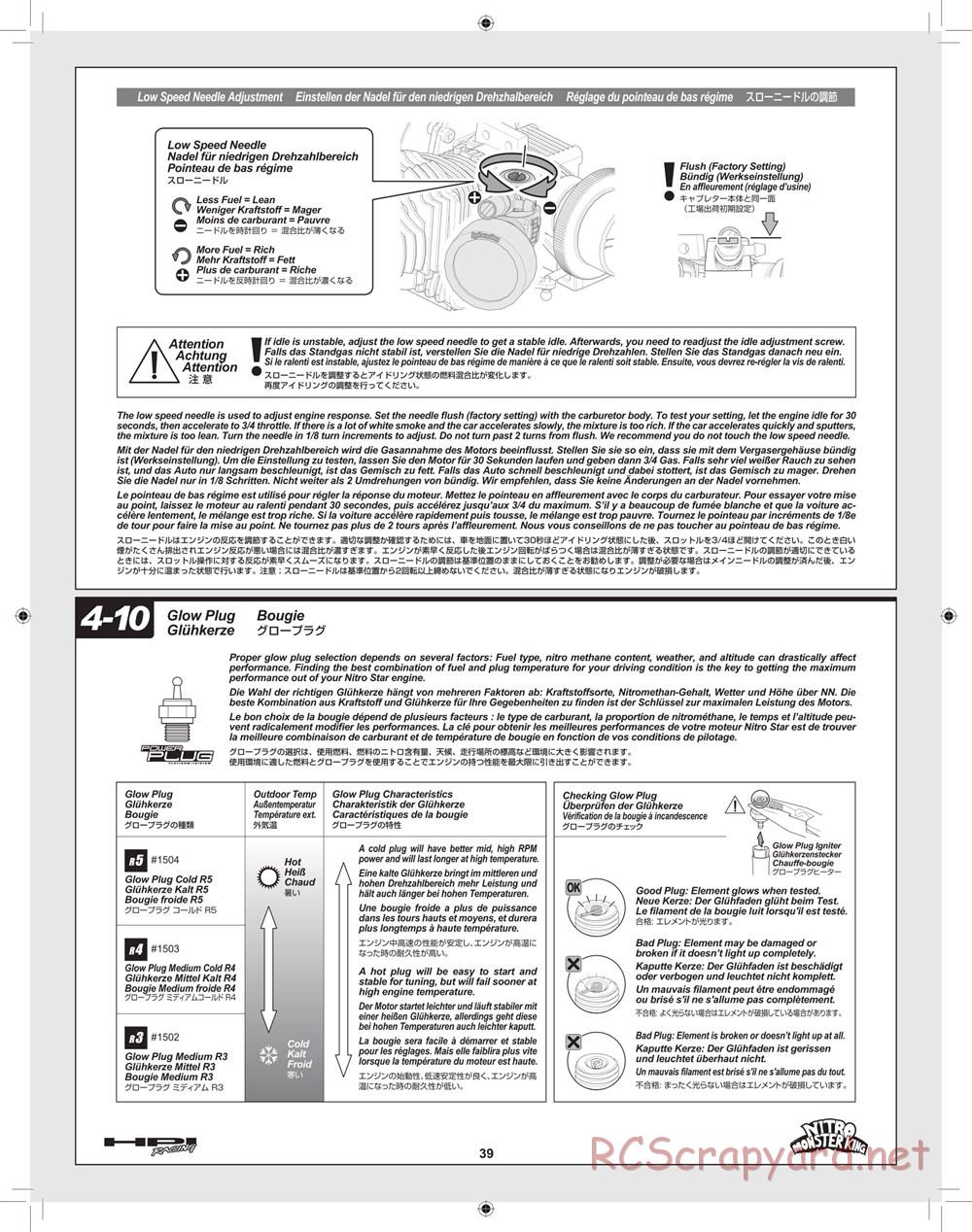 HPI - Nitro Monster King - Manual - Page 39