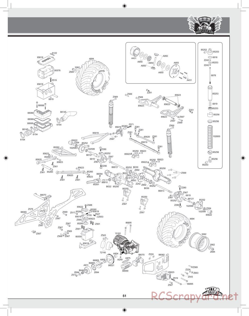 HPI - Nitro Monster King - Exploded View - Page 51