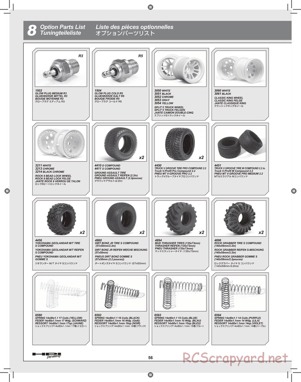 HPI - Nitro Monster King - Manual - Page 56