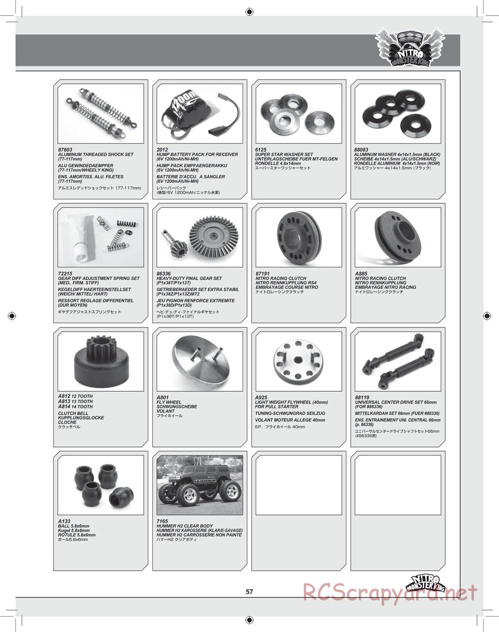 HPI - Nitro Monster King - Manual - Page 57