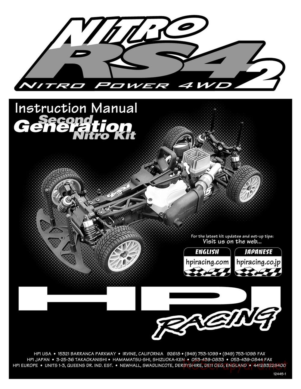 HPI - Nitro RS4-2 - Manual - Page 1