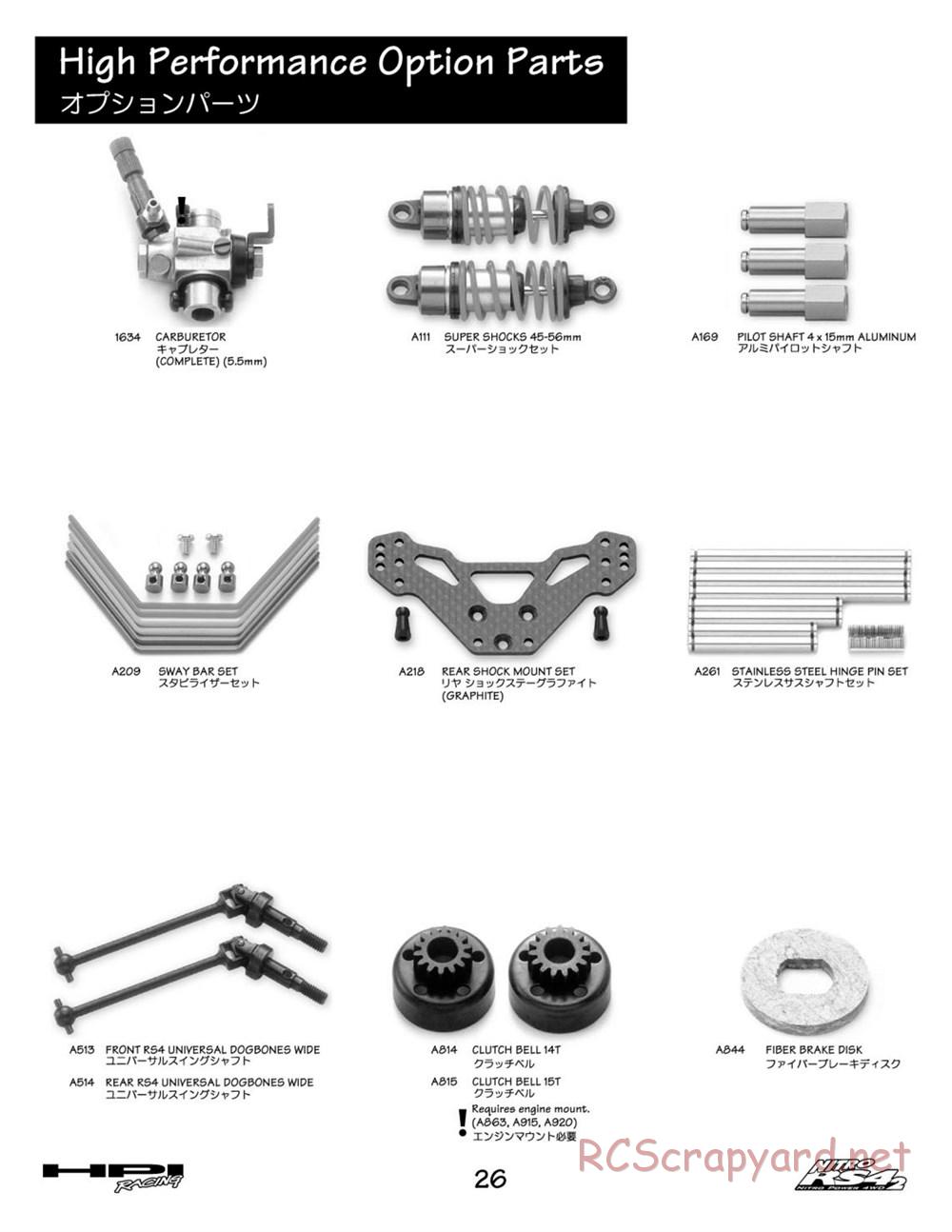 HPI - Nitro RS4-2 - Manual - Page 26