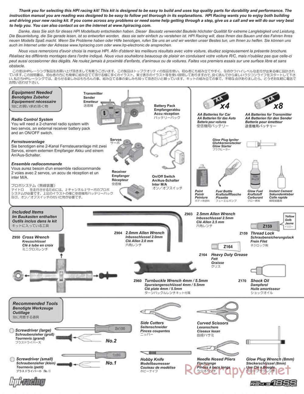 HPI - Nitro RS4 3 18SS - Manual - Page 4
