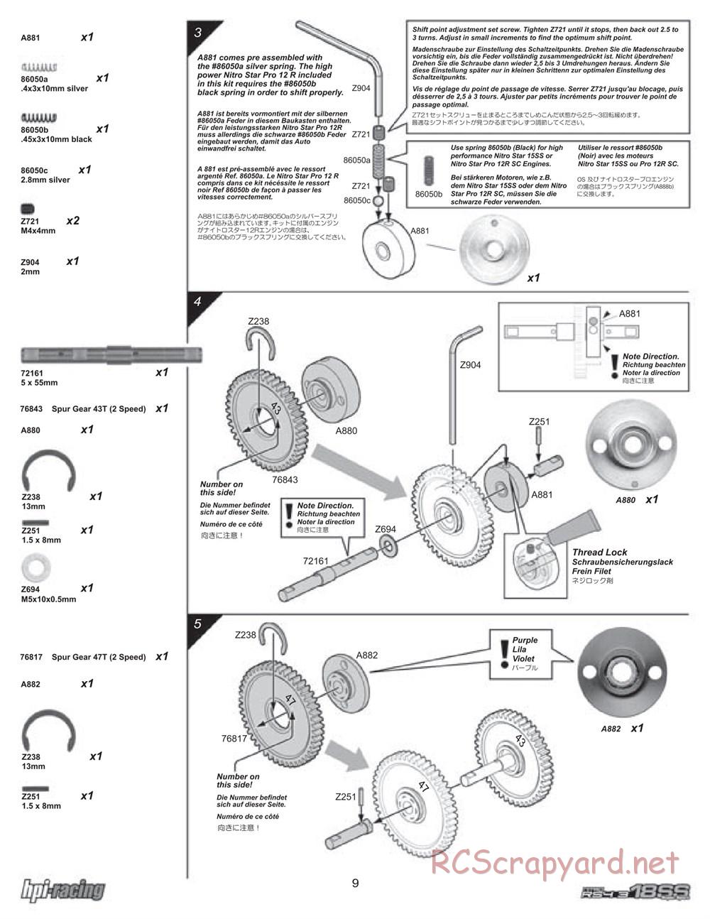 HPI - Nitro RS4 3 18SS - Manual - Page 9
