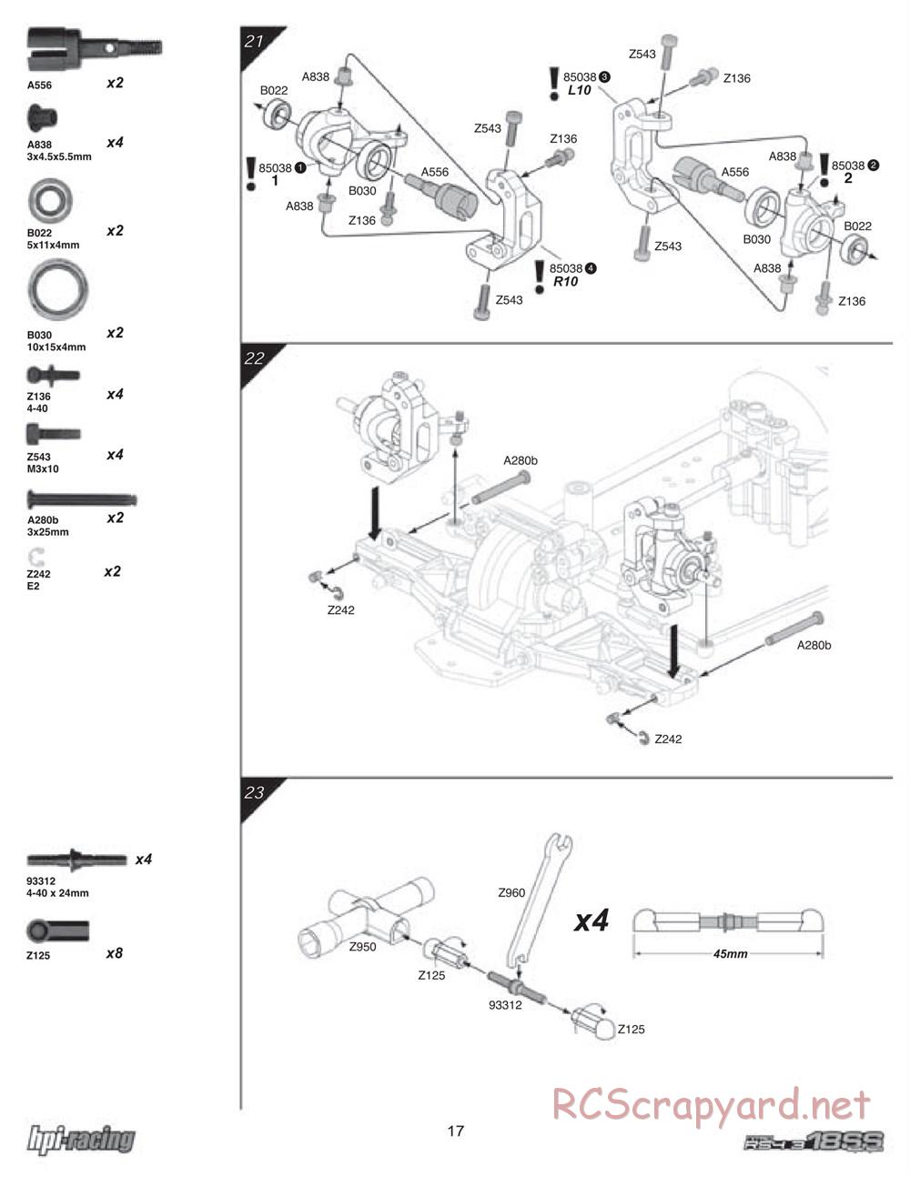 HPI - Nitro RS4 3 18SS - Manual - Page 17