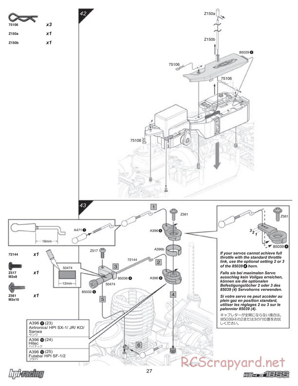 HPI - Nitro RS4 3 18SS - Manual - Page 27