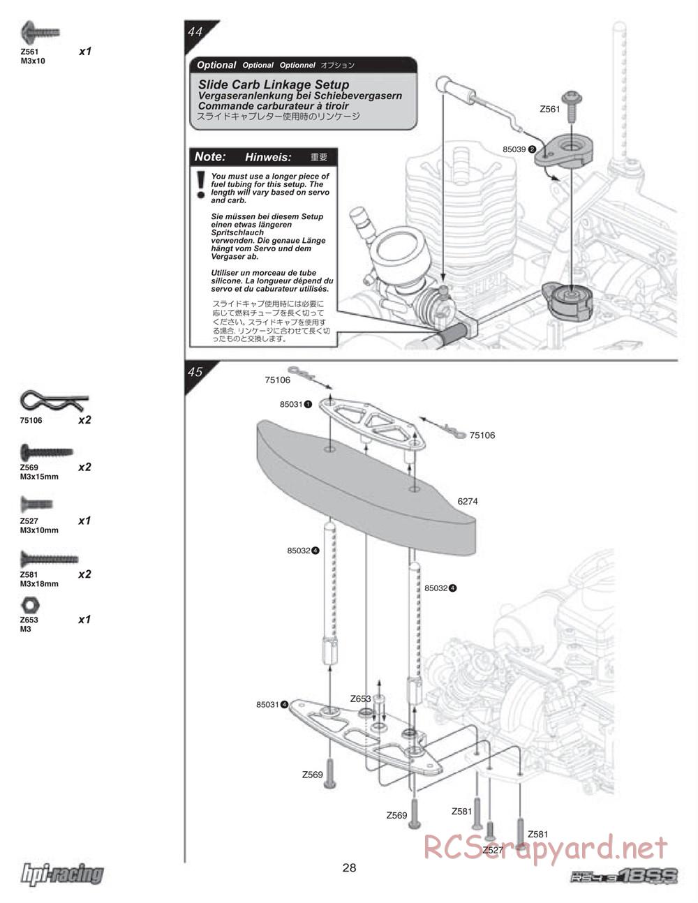HPI - Nitro RS4 3 18SS - Manual - Page 28