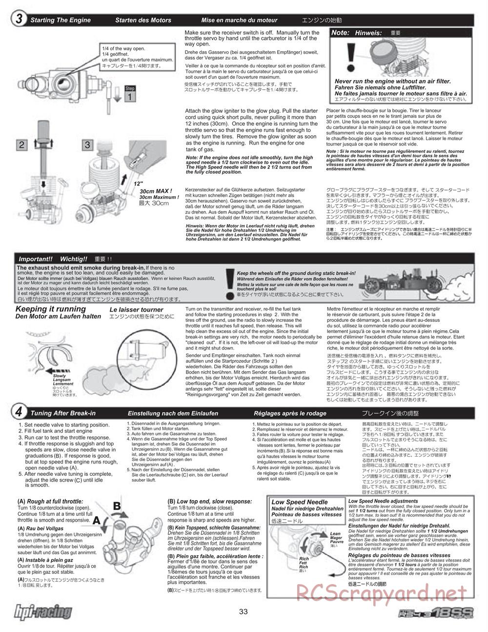 HPI - Nitro RS4 3 18SS - Manual - Page 33
