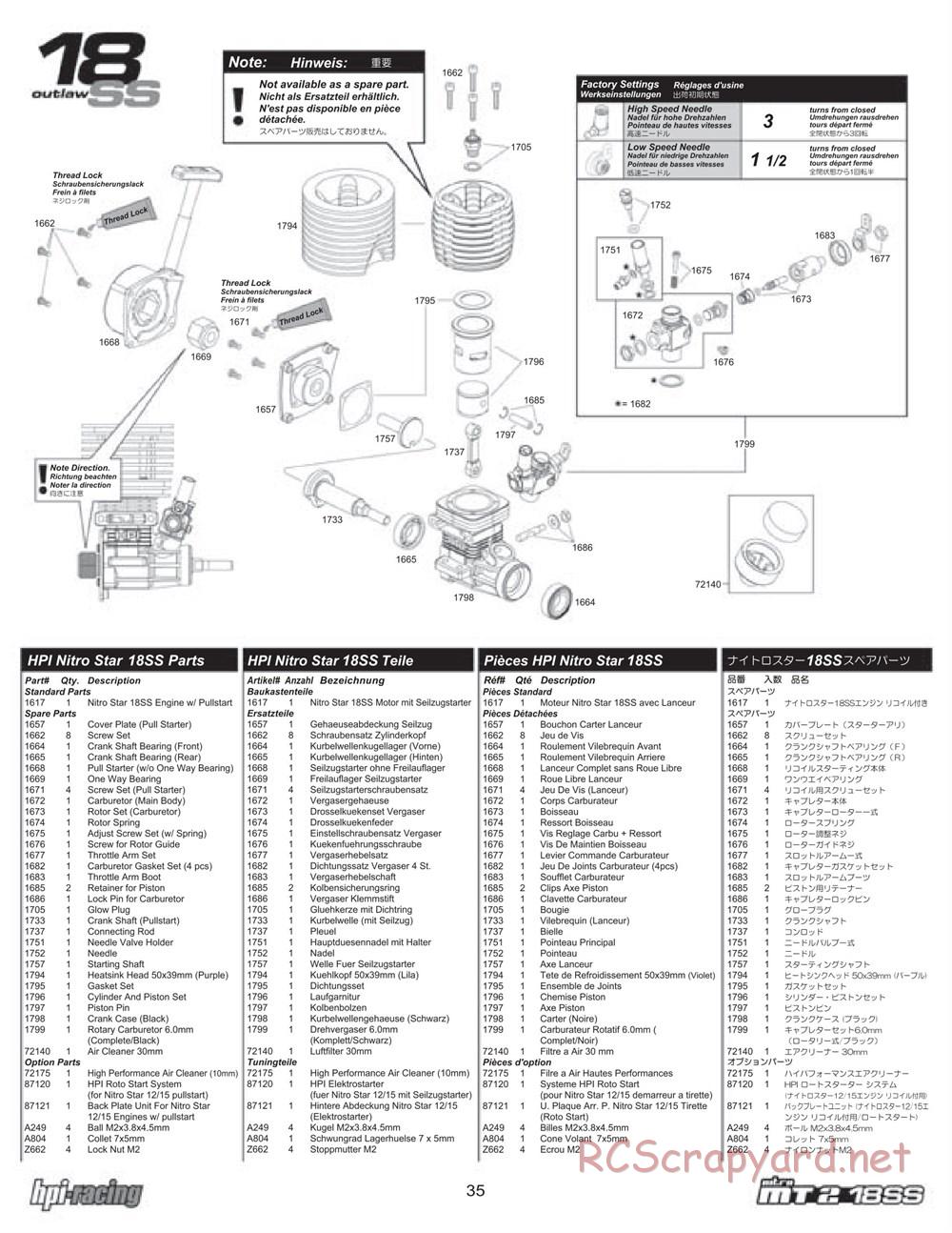 HPI - Nitro RS4 3 18SS - Manual - Page 35