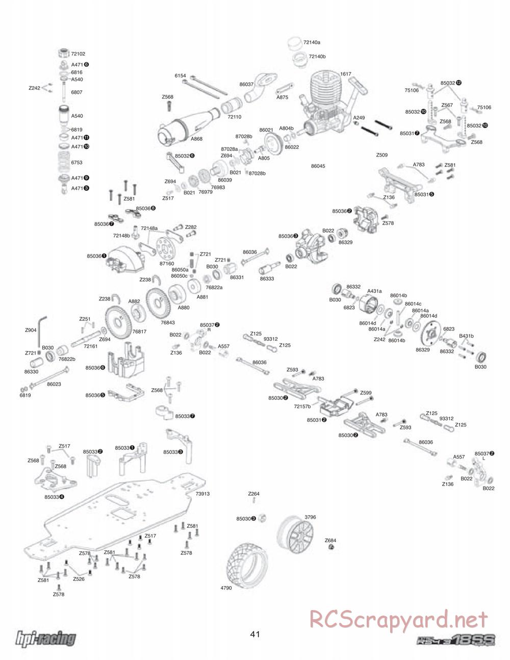 HPI - Nitro RS4 3 18SS - Exploded View - Page 41