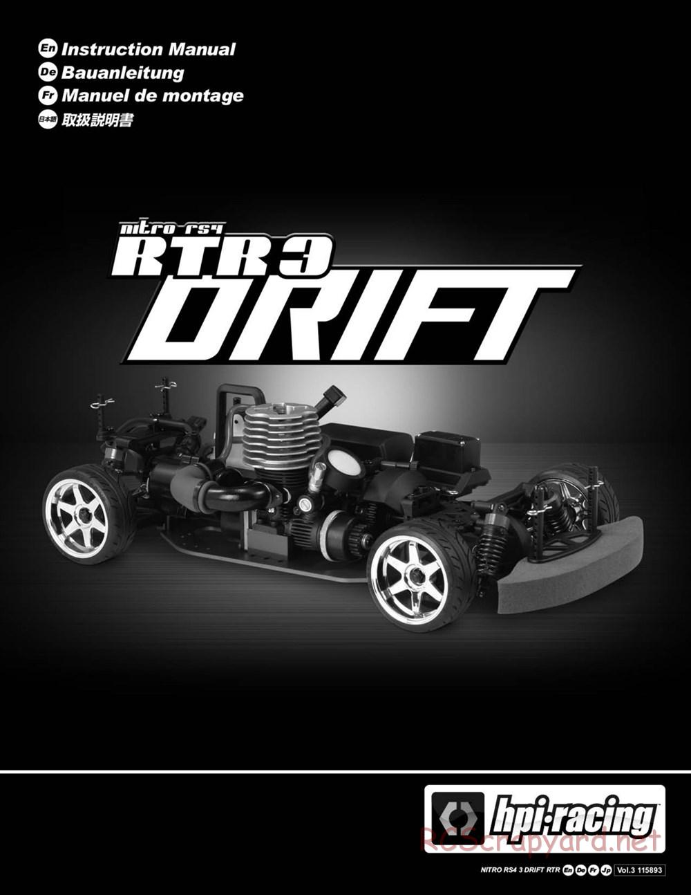 HPI - Nitro RS4 3 Drift - Manual - Page 1