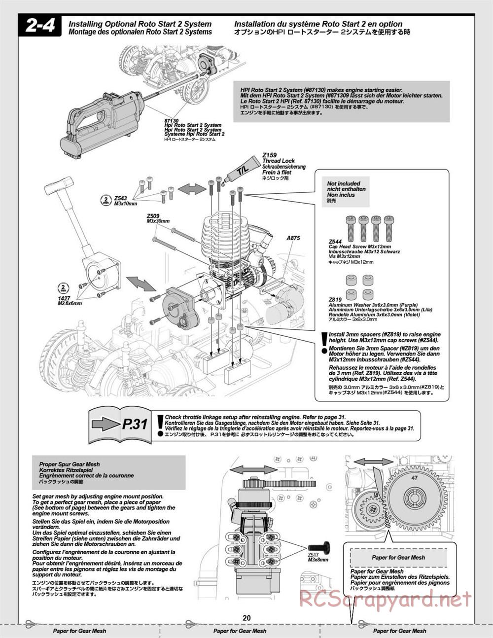 HPI - Nitro RS4 3 Drift - Manual - Page 20
