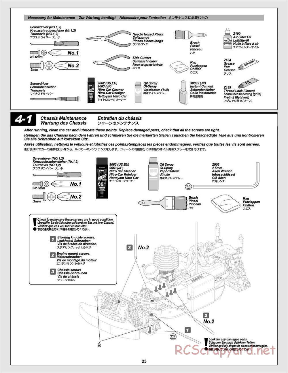 HPI - Nitro RS4 3 Drift - Manual - Page 23