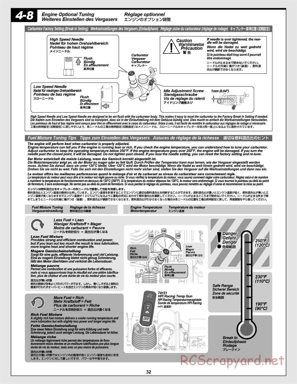 HPI - Nitro RS4 3 Drift - Manual - Page 32