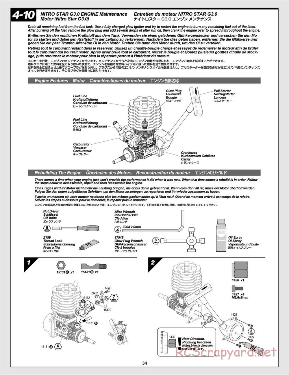 HPI - Nitro RS4 3 Drift - Manual - Page 34
