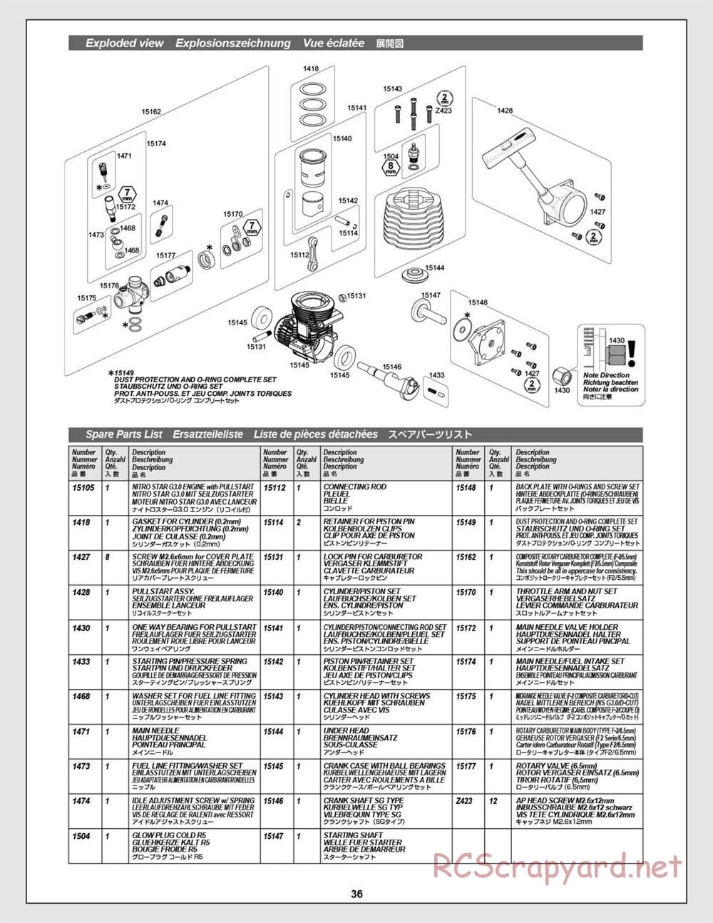 HPI - Nitro RS4 3 Drift - Manual - Page 36