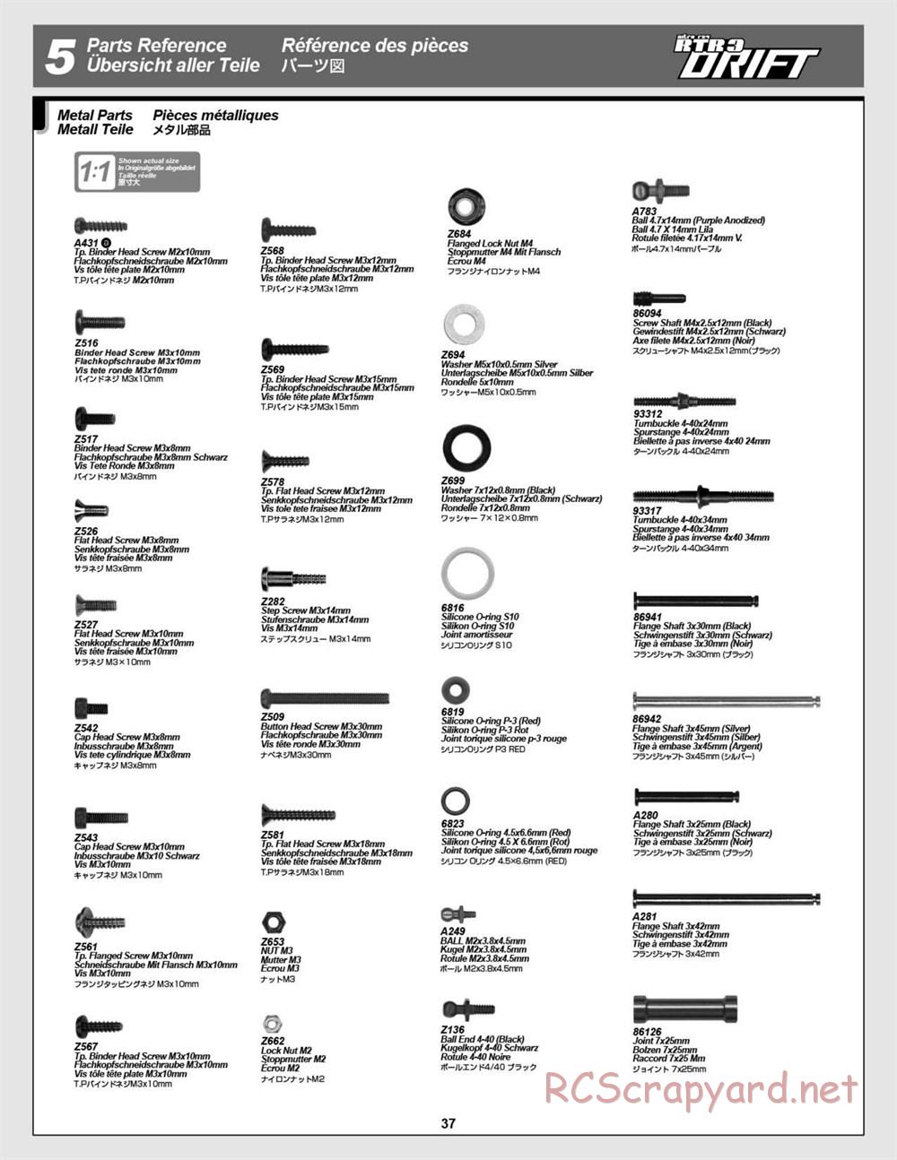 HPI - Nitro RS4 3 Drift - Manual - Page 37