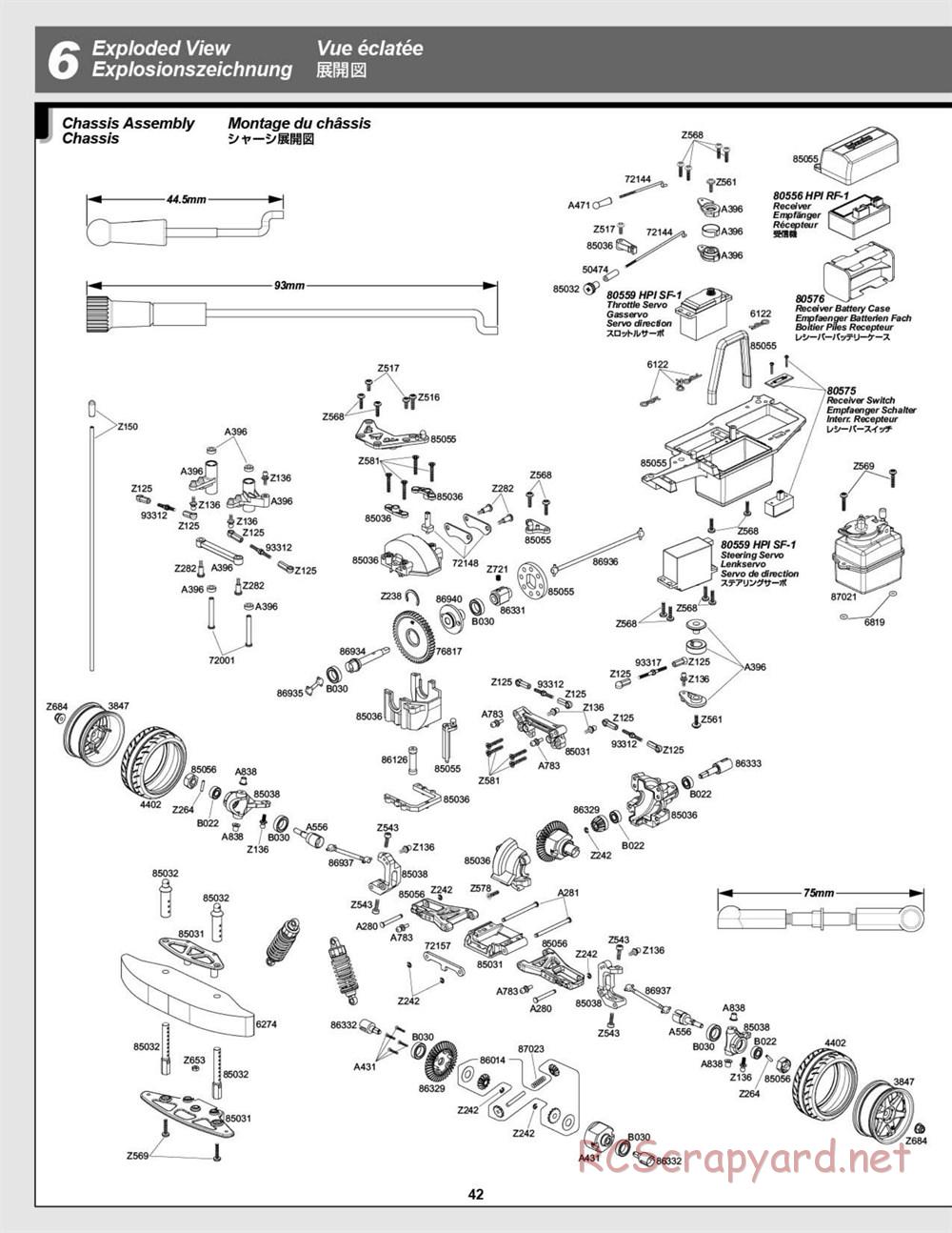 HPI - Nitro RS4 3 Drift - Exploded View - Page 42