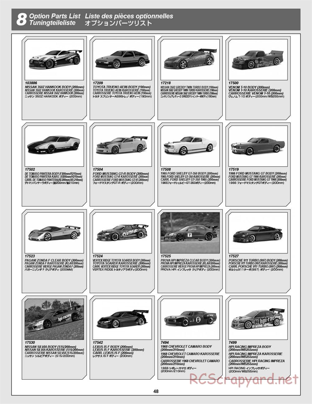 HPI - Nitro RS4 3 Drift - Manual - Page 48