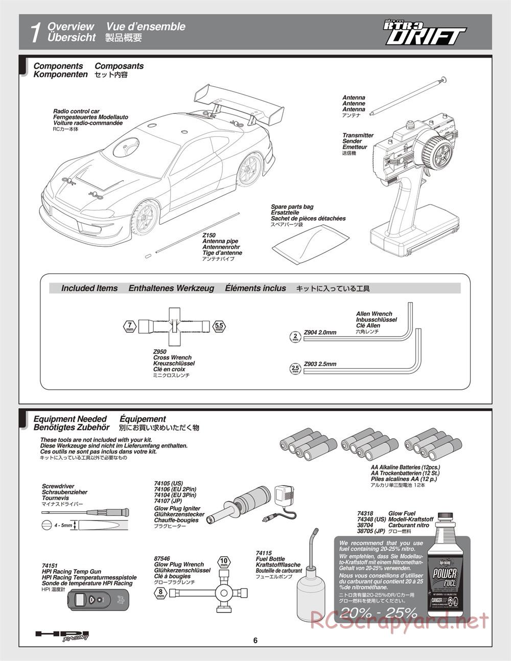 HPI - Nitro RS4 3 Drift - Manual - Page 6