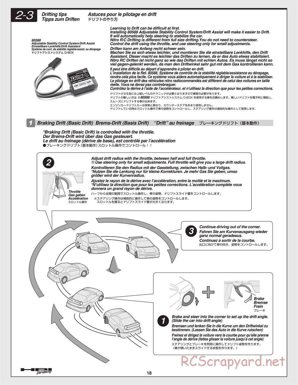 HPI - Nitro RS4 3 Drift - Manual - Page 18