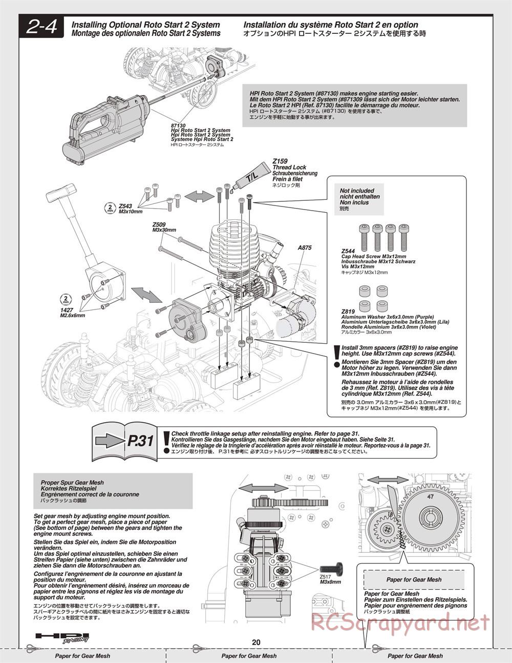 HPI - Nitro RS4 3 Drift - Manual - Page 20