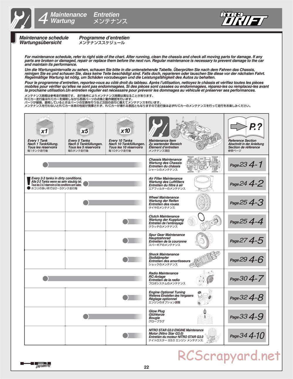 HPI - Nitro RS4 3 Drift - Manual - Page 22