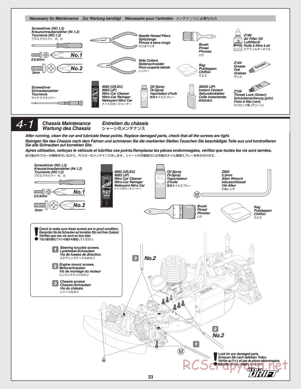 HPI - Nitro RS4 3 Drift - Manual - Page 23