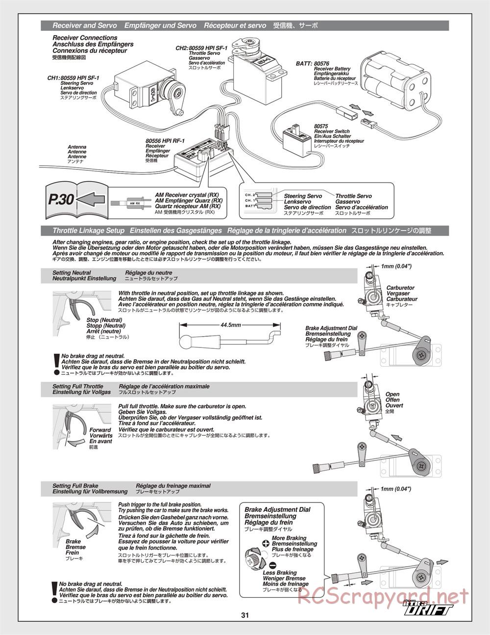 HPI - Nitro RS4 3 Drift - Manual - Page 31